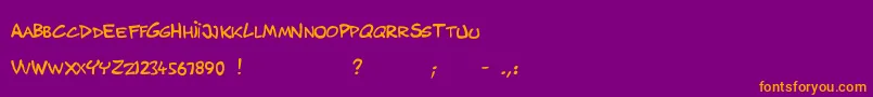 fuente MusicosVariantComics – Fuentes Naranjas Sobre Fondo Morado