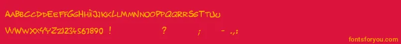 MusicosVariantComics Font – Orange Fonts on Red Background