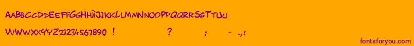 MusicosVariantComics Font – Purple Fonts on Orange Background