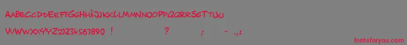 MusicosVariantComics Font – Red Fonts on Gray Background