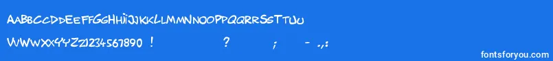 MusicosVariantComics Font – White Fonts on Blue Background