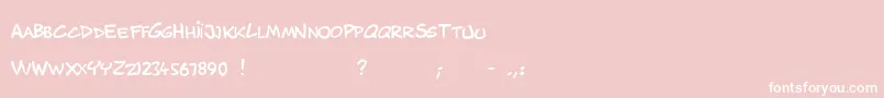 MusicosVariantComics-Schriftart – Weiße Schriften auf rosa Hintergrund