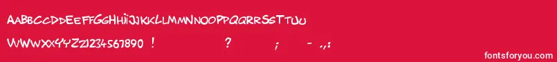 fuente MusicosVariantComics – Fuentes Blancas Sobre Fondo Rojo
