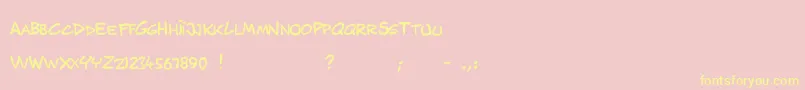 MusicosVariantComics-Schriftart – Gelbe Schriften auf rosa Hintergrund