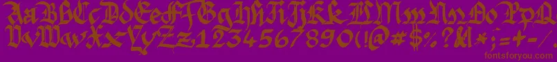 Argfasts-Schriftart – Braune Schriften auf violettem Hintergrund