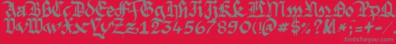 Argfasts Font – Gray Fonts on Red Background