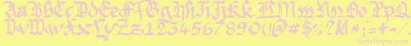 Czcionka Argfasts – różowe czcionki na żółtym tle