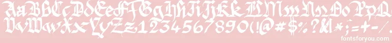 Argfasts-Schriftart – Weiße Schriften auf rosa Hintergrund