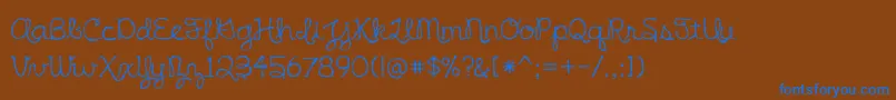 BmdIrishSpaghetti Font – Blue Fonts on Brown Background