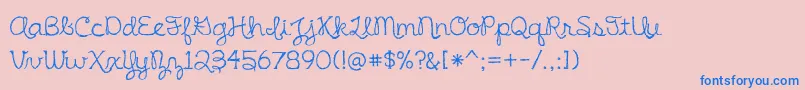 BmdIrishSpaghetti Font – Blue Fonts on Pink Background