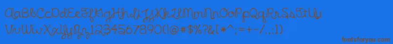 BmdIrishSpaghetti Font – Brown Fonts on Blue Background