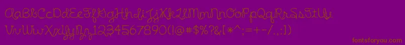 BmdIrishSpaghetti-Schriftart – Braune Schriften auf violettem Hintergrund