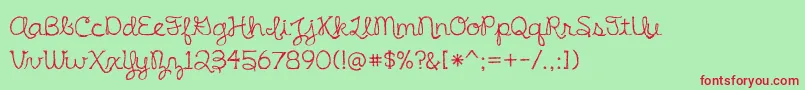 BmdIrishSpaghetti Font – Red Fonts on Green Background