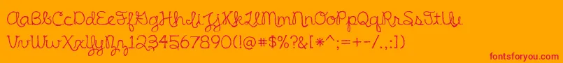 Fonte BmdIrishSpaghetti – fontes vermelhas em um fundo laranja