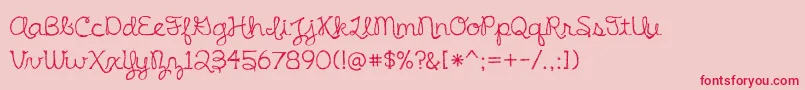 BmdIrishSpaghetti Font – Red Fonts on Pink Background