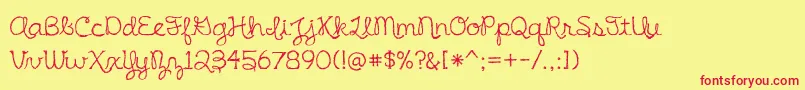 BmdIrishSpaghetti Font – Red Fonts on Yellow Background