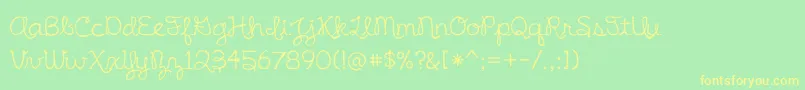 BmdIrishSpaghetti Font – Yellow Fonts on Green Background