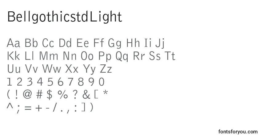 Шрифт BellgothicstdLight – алфавит, цифры, специальные символы