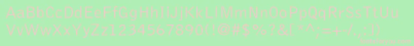 BellgothicstdLight-fontti – vaaleanpunaiset fontit vihreällä taustalla