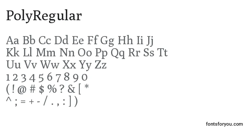 Schriftart PolyRegular – Alphabet, Zahlen, spezielle Symbole