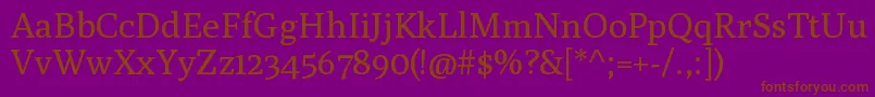 PolyRegular-fontti – ruskeat fontit violetilla taustalla