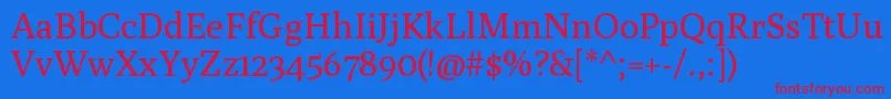 PolyRegular Font – Red Fonts on Blue Background