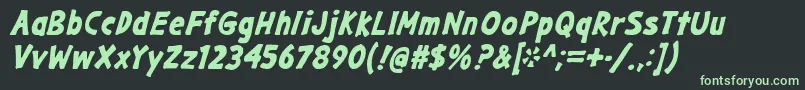 フォントGargleBdIt – 黒い背景に緑の文字