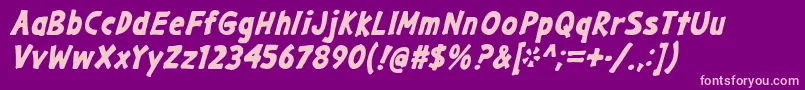 GargleBdIt Font – Pink Fonts on Purple Background