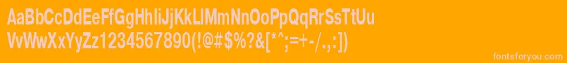 Pragmaticactt60b-Schriftart – Rosa Schriften auf orangefarbenem Hintergrund