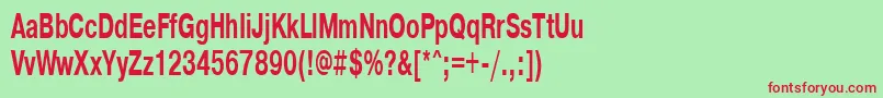 Pragmaticactt60b Font – Red Fonts on Green Background