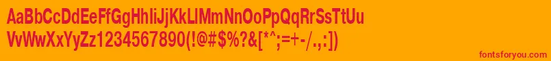 Pragmaticactt60b-Schriftart – Rote Schriften auf orangefarbenem Hintergrund
