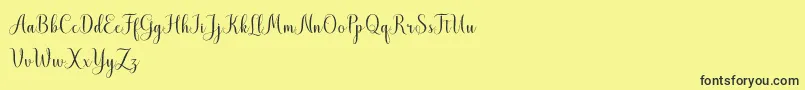 MistletoeScriptDemo Font – Black Fonts on Yellow Background