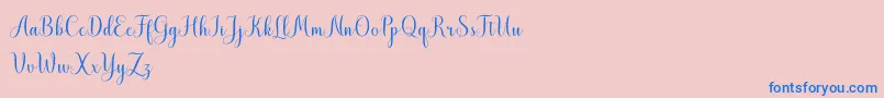 MistletoeScriptDemo Font – Blue Fonts on Pink Background