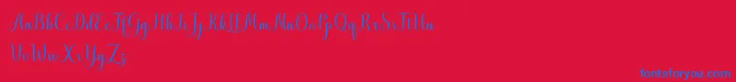 MistletoeScriptDemo Font – Blue Fonts on Red Background