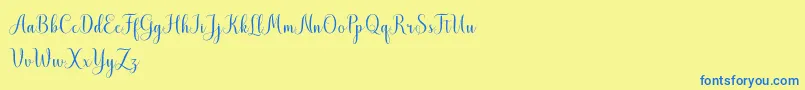 MistletoeScriptDemo Font – Blue Fonts on Yellow Background