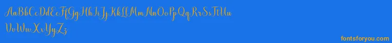 MistletoeScriptDemo Font – Orange Fonts on Blue Background