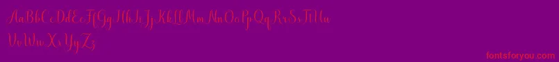 MistletoeScriptDemo-Schriftart – Rote Schriften auf violettem Hintergrund