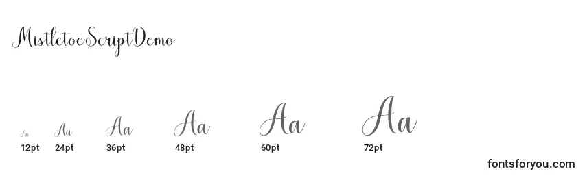 MistletoeScriptDemo Font Sizes