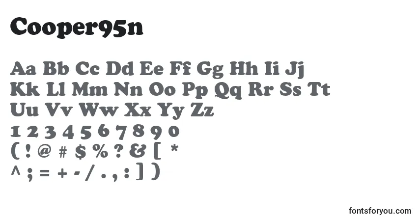 A fonte Cooper95n – alfabeto, números, caracteres especiais