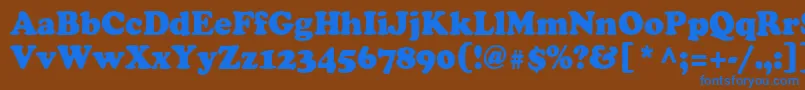 Cooper95n Font – Blue Fonts on Brown Background