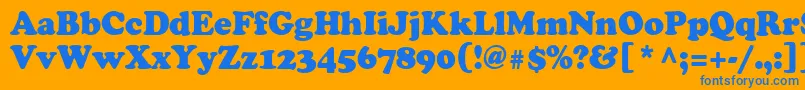 Cooper95n Font – Blue Fonts on Orange Background