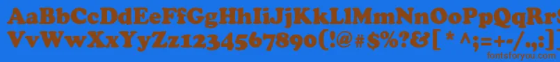 Czcionka Cooper95n – brązowe czcionki na niebieskim tle