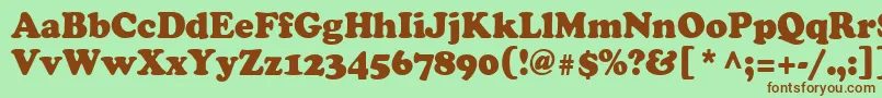 Cooper95n-Schriftart – Braune Schriften auf grünem Hintergrund
