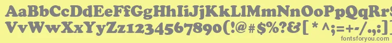 Cooper95n Font – Gray Fonts on Yellow Background