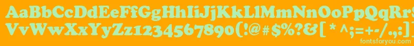 Cooper95n Font – Green Fonts on Orange Background