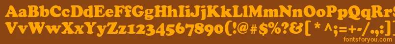 Cooper95n Font – Orange Fonts on Brown Background