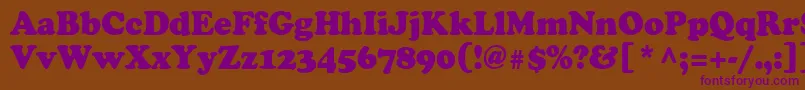 Cooper95n Font – Purple Fonts on Brown Background