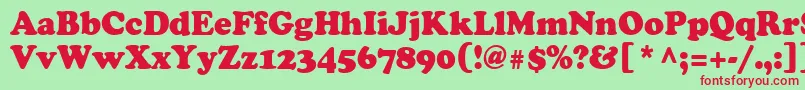 Cooper95n Font – Red Fonts on Green Background