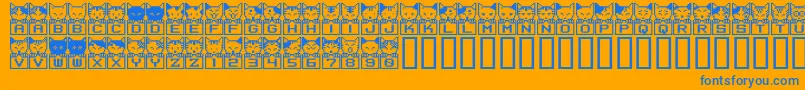 BmNecoA29-fontti – siniset fontit oranssilla taustalla