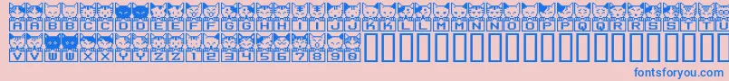 Fonte BmNecoA29 – fontes azuis em um fundo rosa
